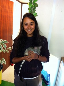 Mollie with Toto the genet - who was too quick for the camera!