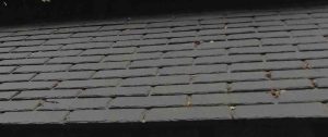 Synthetic slate roof made from car tyres
