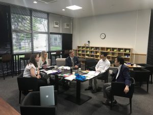 Jo, Martyn and Monika meet with colleagues at Tohoku University