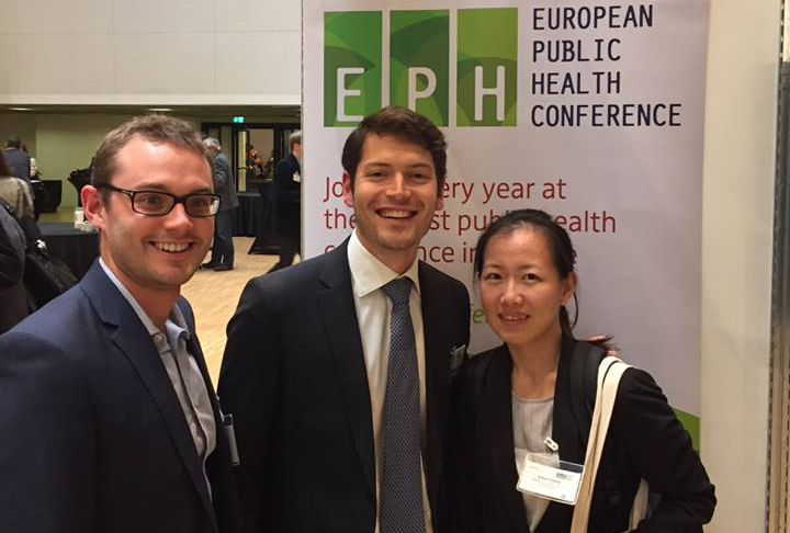 Dr Raffaele Palladino, Miss Kiara Chang and Mr Thomas Hone at the European Public Health Conference in Milan October 2015.