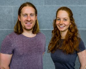 A photograph of Kai and Laura from Capta, who won the IGHI student challenges competition.