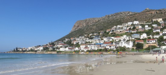 Quick paddle in the sea at Fish Hoek