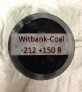 A block of the Witbank coal sample, made for microscopy work