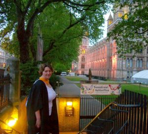 Victoria outside the Natural History Museum after graduating with MSc Taxonomy and Biodiversity