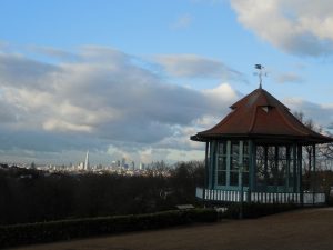 Horniman bandstand and London skyline