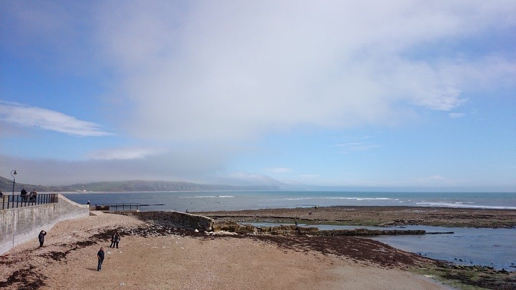 Lyme Regis seaside - thankfully the sun eventually came out!