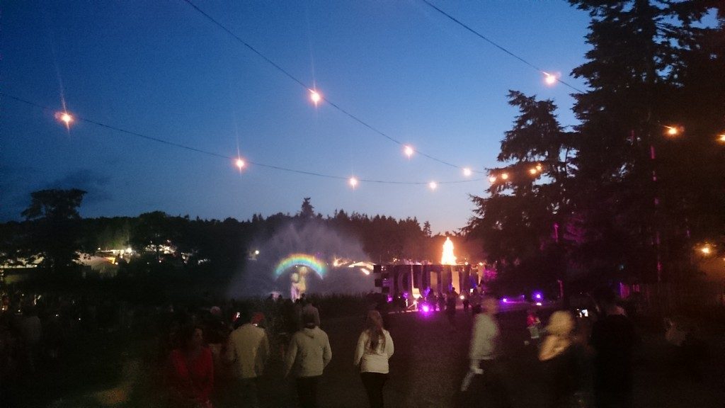 Light displays over the water at Latitude