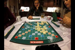 seasonal family game of scrabble