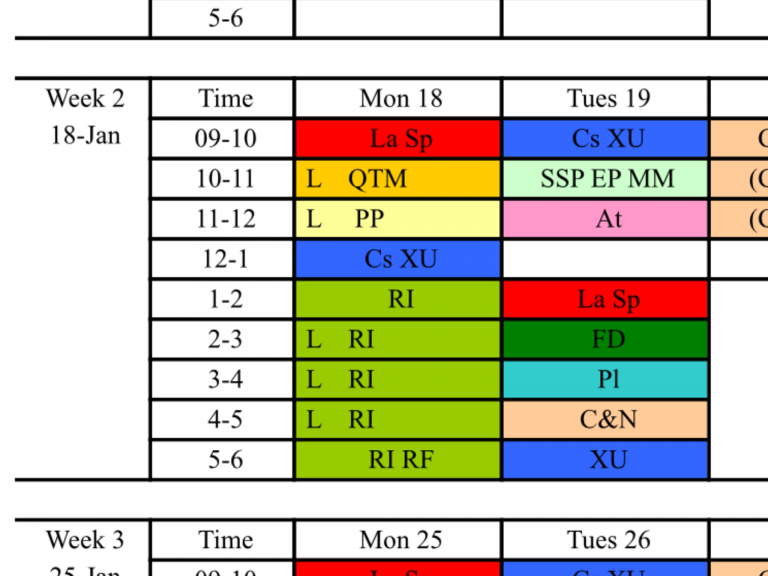 timetable