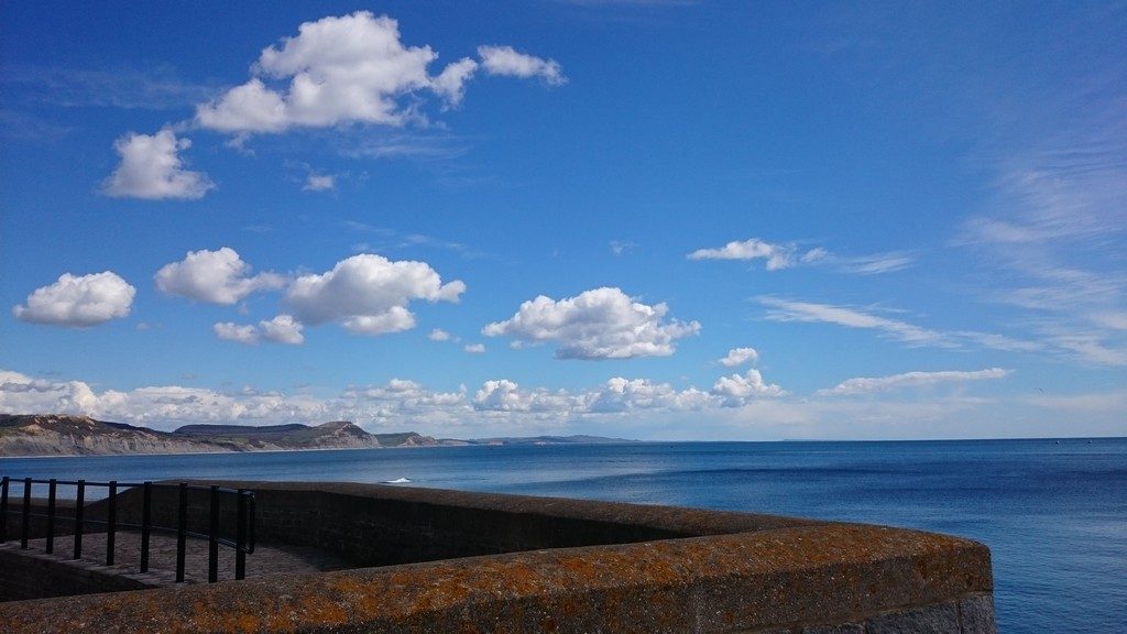 A quick break to admire the view at Lyme Regis