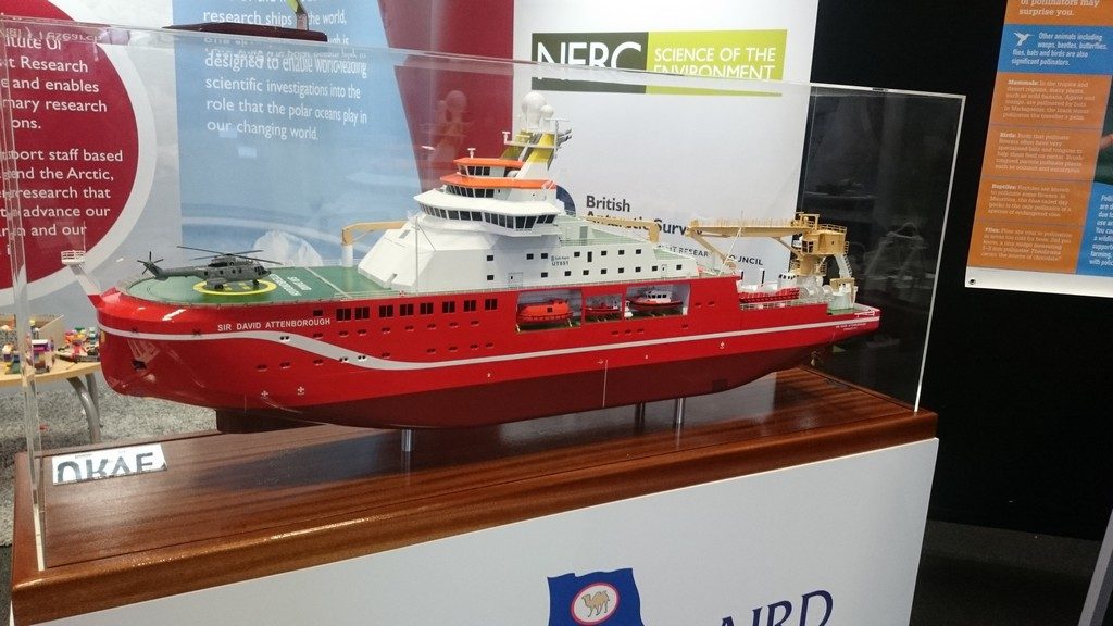 Model of the new NERC research ship RRS Sir David Attenborough